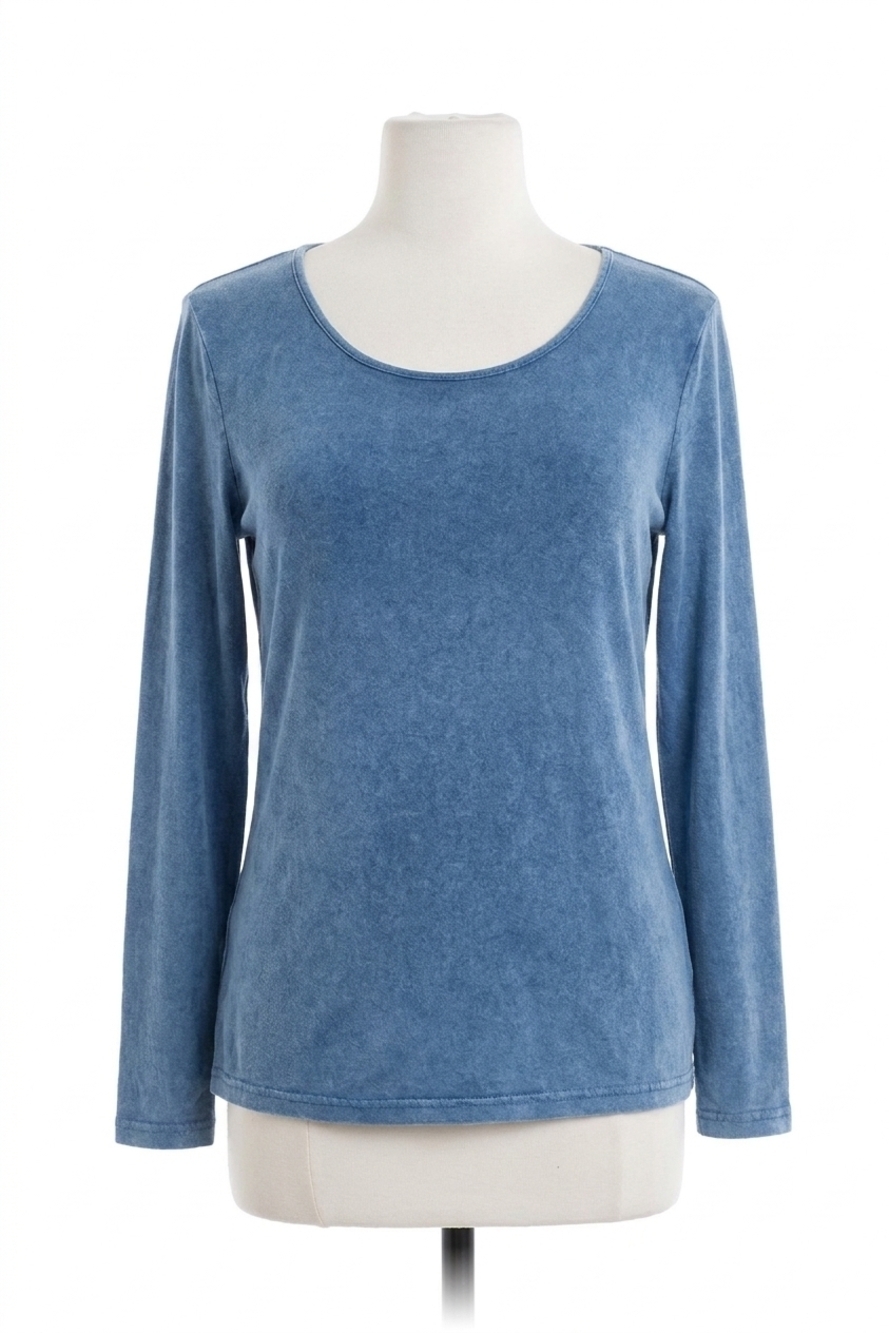NEW ANGEL stone wash long sleeve tee in denim